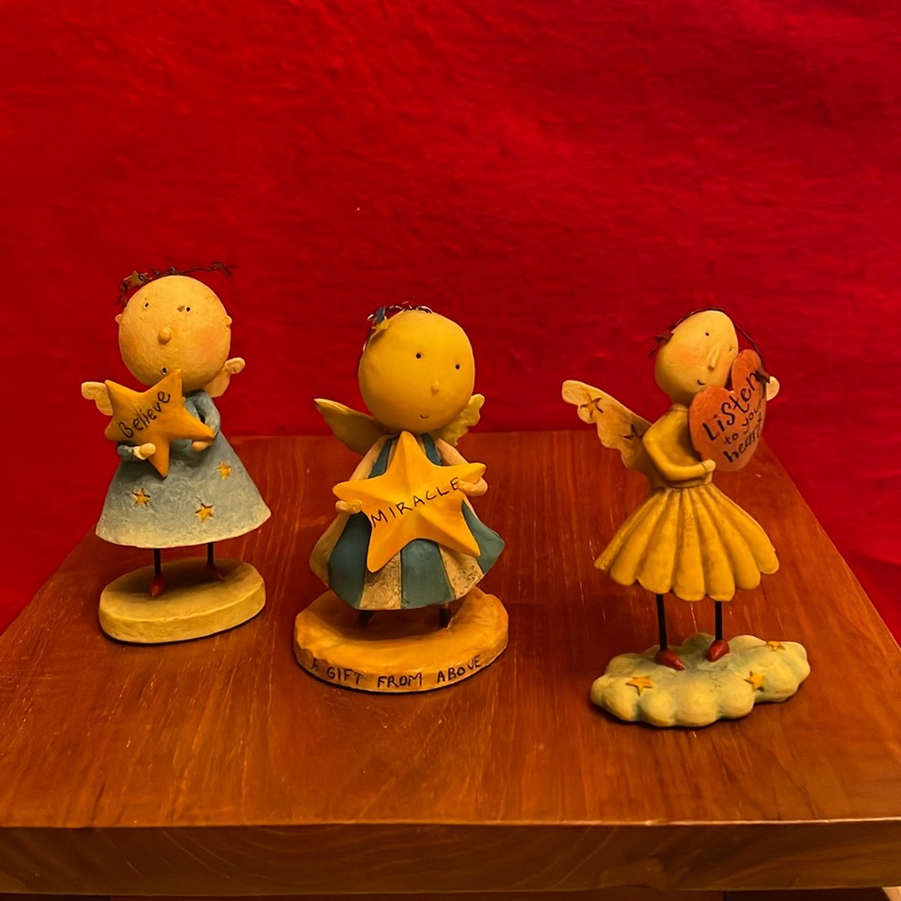 August Moon Lot of 3 Figurines-Believe/Miracle/Mom’s Angel by Dan DiPaolo